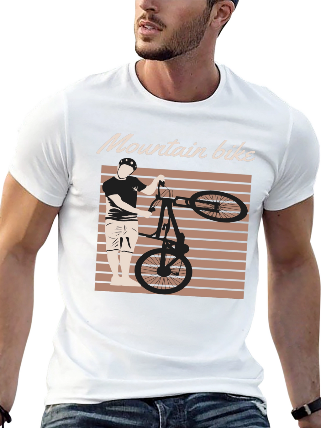 Mountain Bike Graphic Tee - Black Cotton Blend