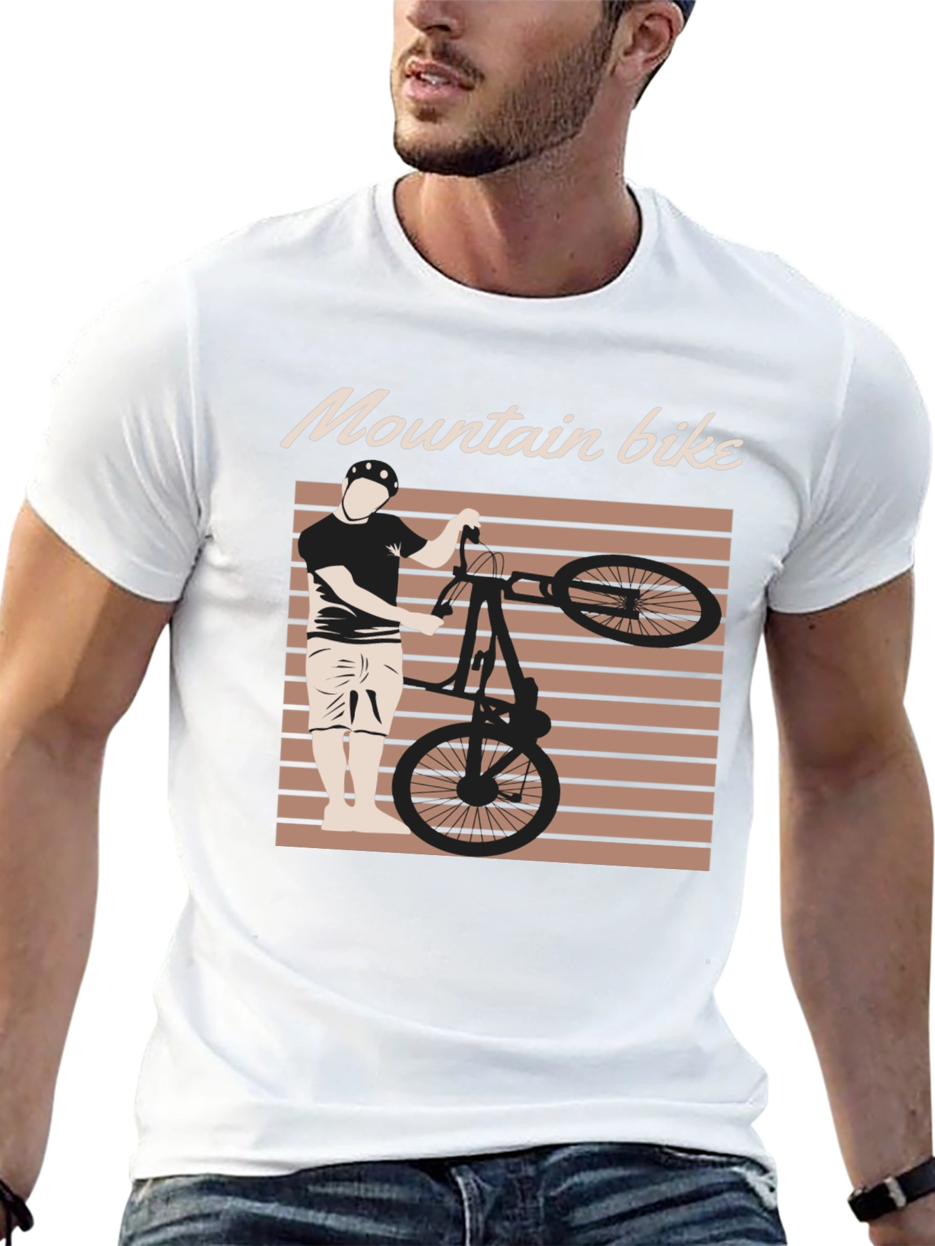 Mountain Bike Graphic Tee - Black Cotton Blend
