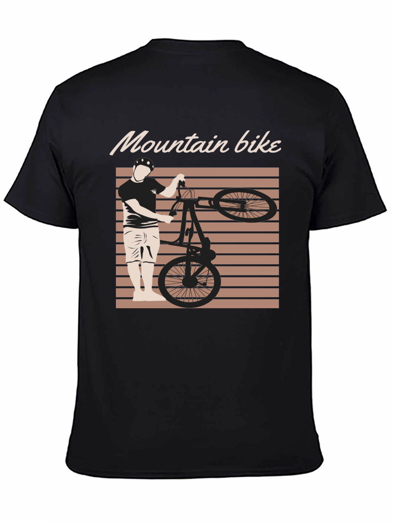 Mountain Bike Graphic Tee - Black Cotton Blend