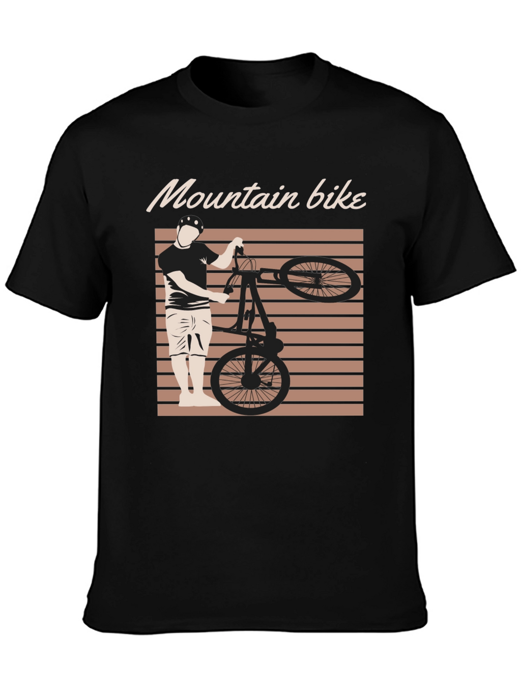 Mountain Bike Graphic Tee - Black Cotton Blend