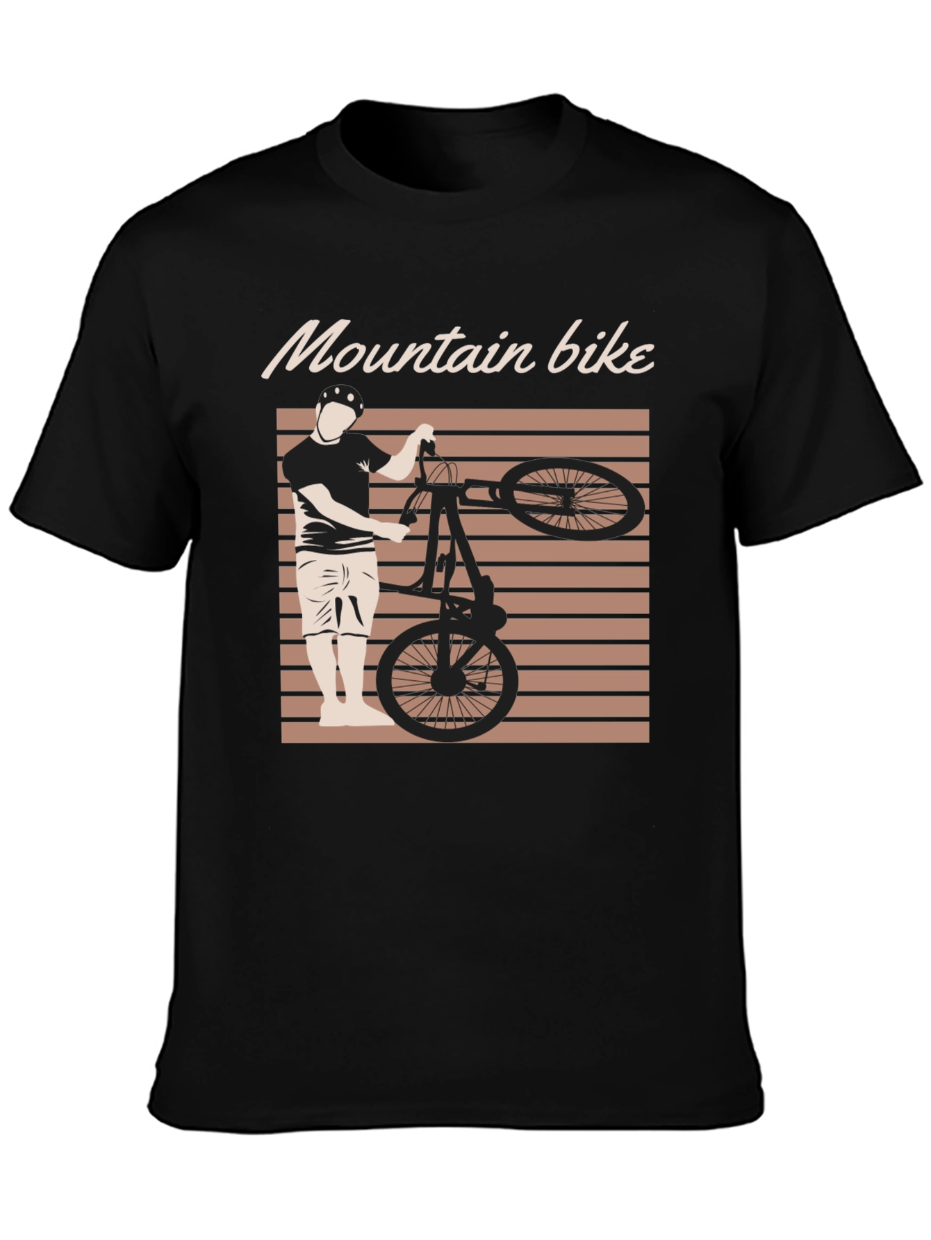 Mountain Bike Graphic Tee - Black Cotton Blend
