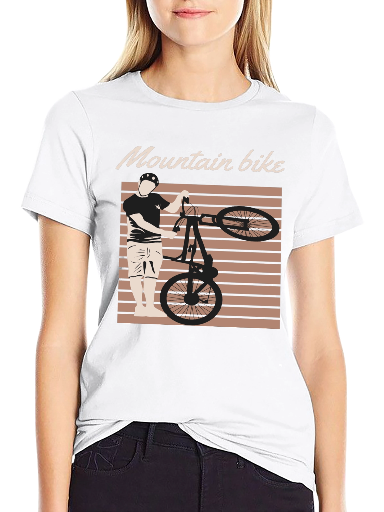 Mountain Bike Graphic Tee - Black Cotton Blend