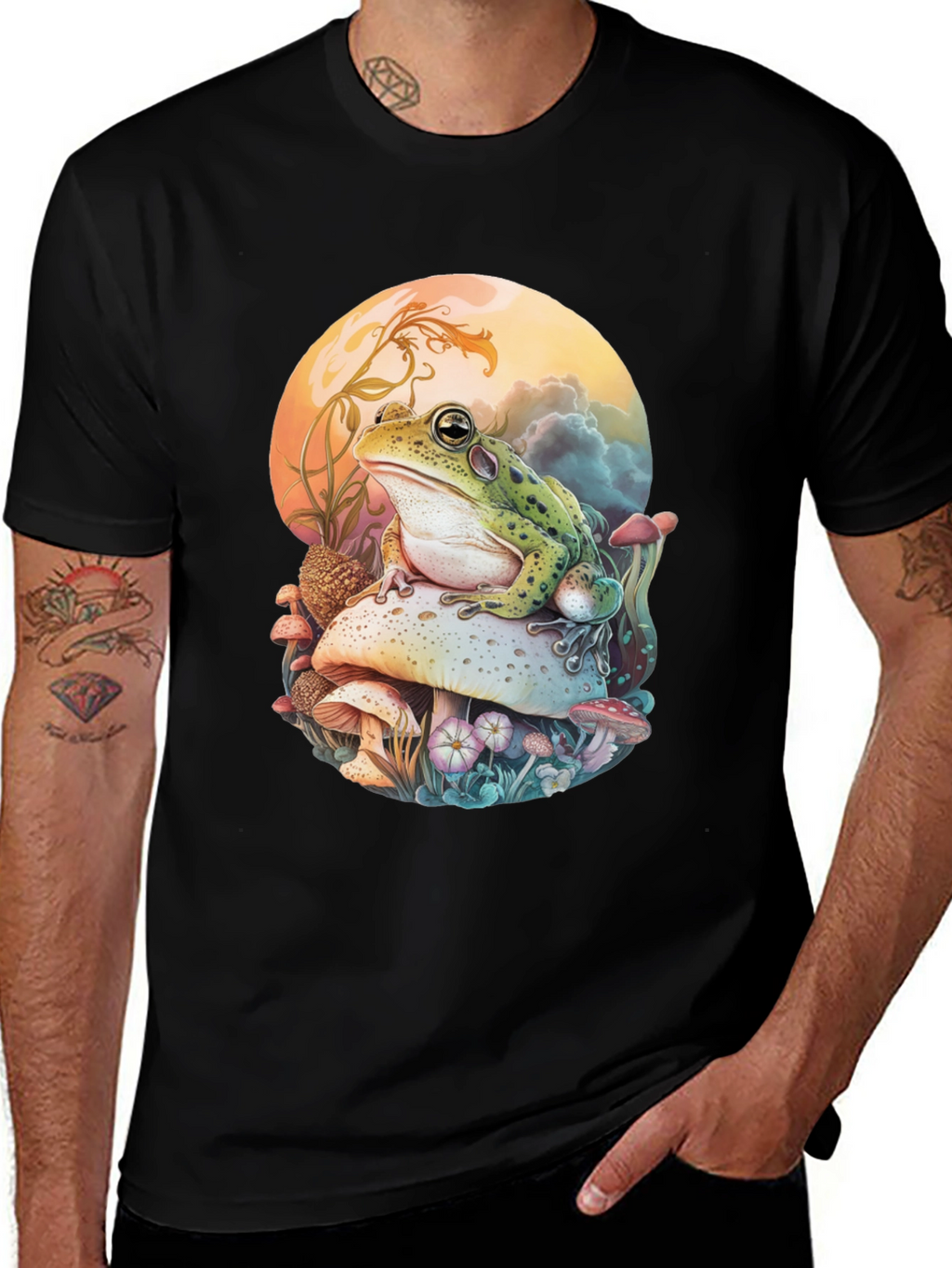 Frog on Mushroom Graphic Tee