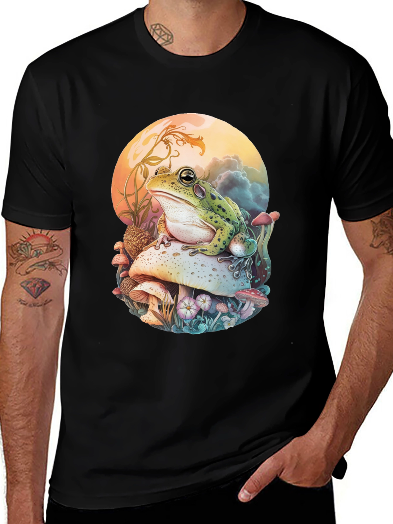 Frog on Mushroom Graphic Tee
