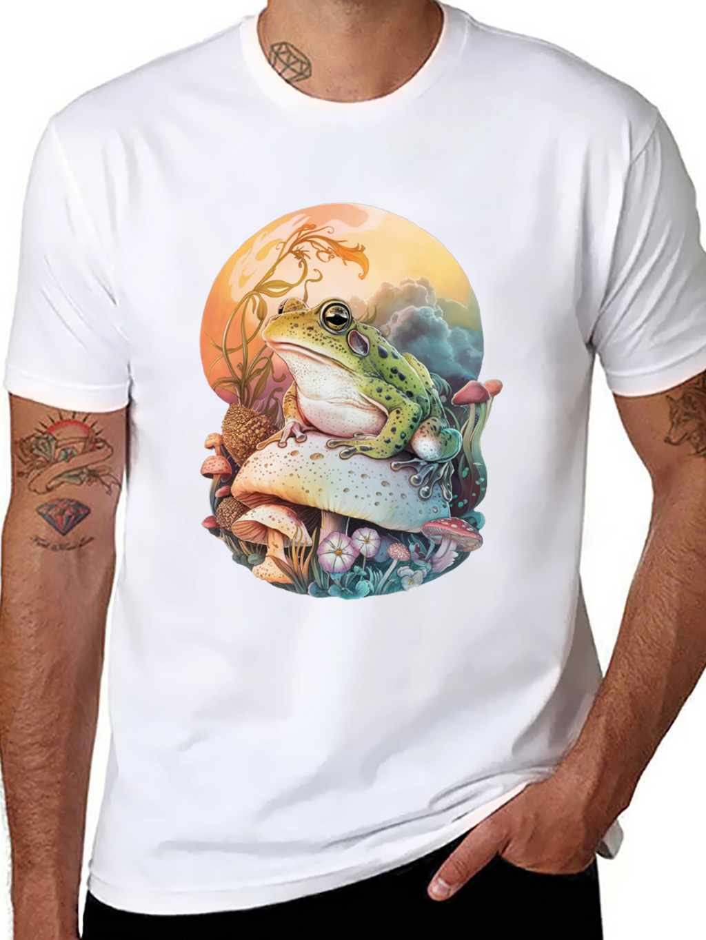 Frog on Mushroom Graphic Tee