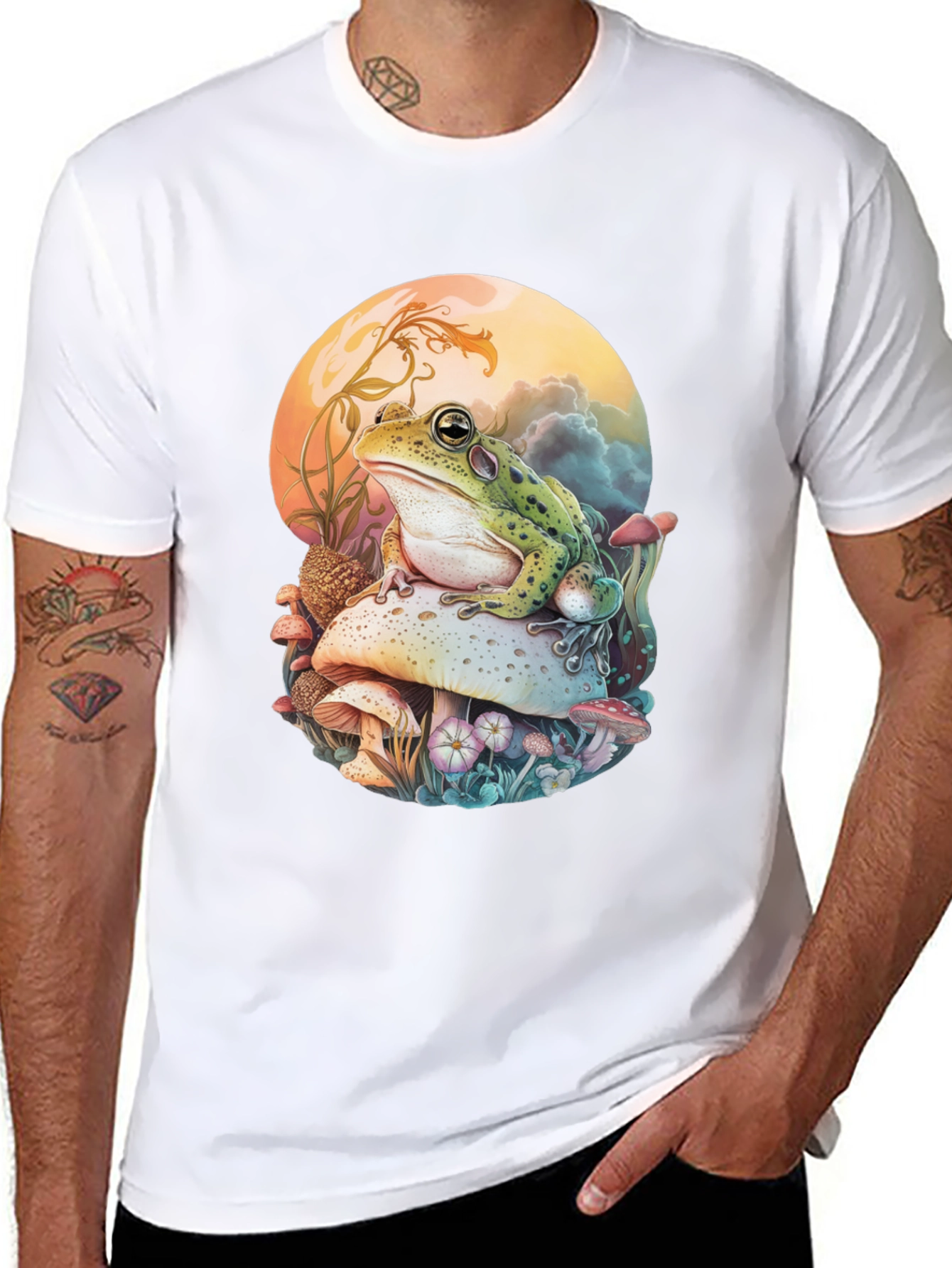 Frog on Mushroom Graphic Tee