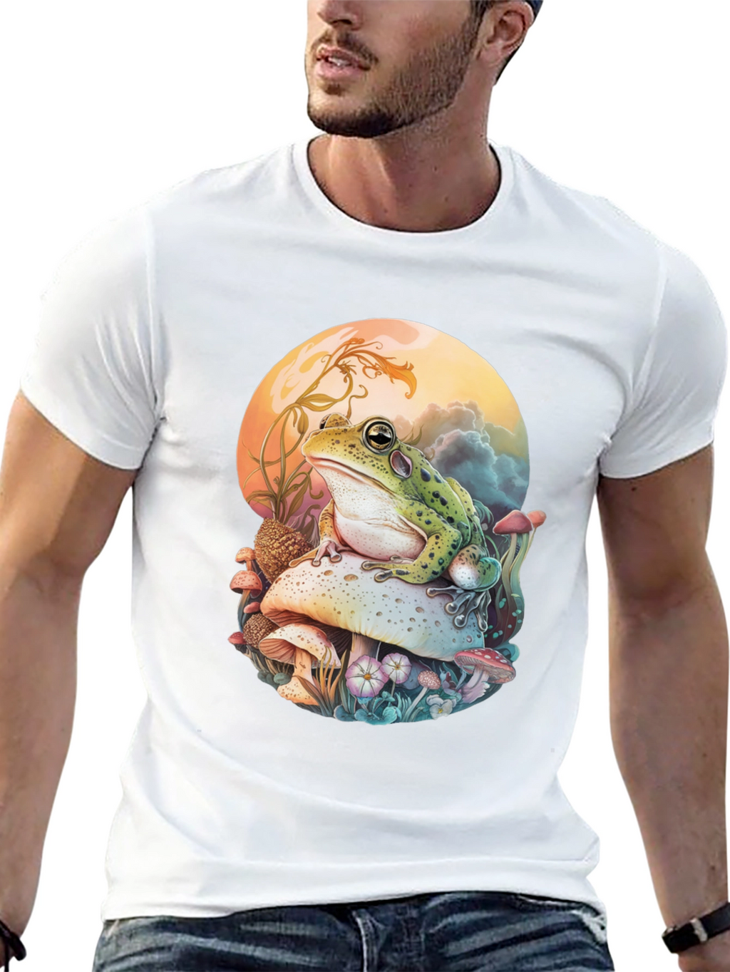 Frog on Mushroom Graphic Tee
