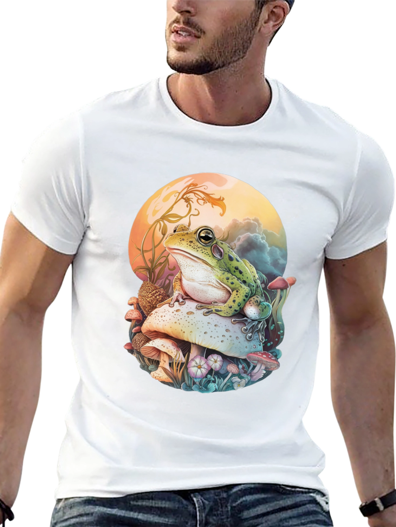 Frog on Mushroom Graphic Tee