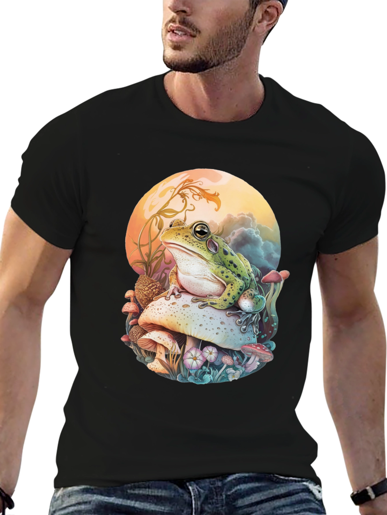 Frog on Mushroom Graphic Tee