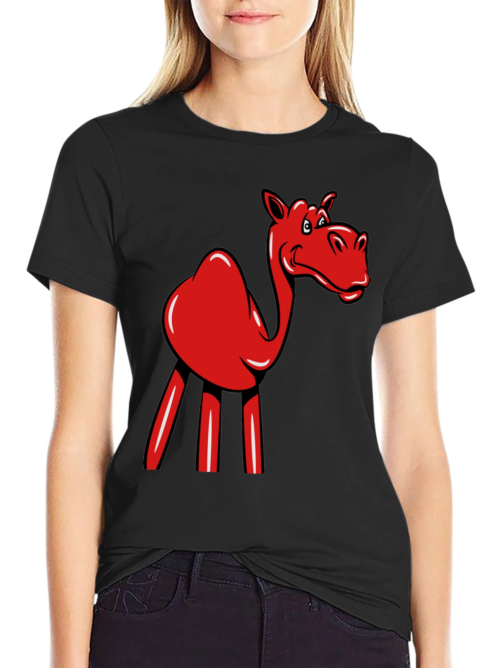 Red Camel Graphic Tee - Novelty Fun Shirt