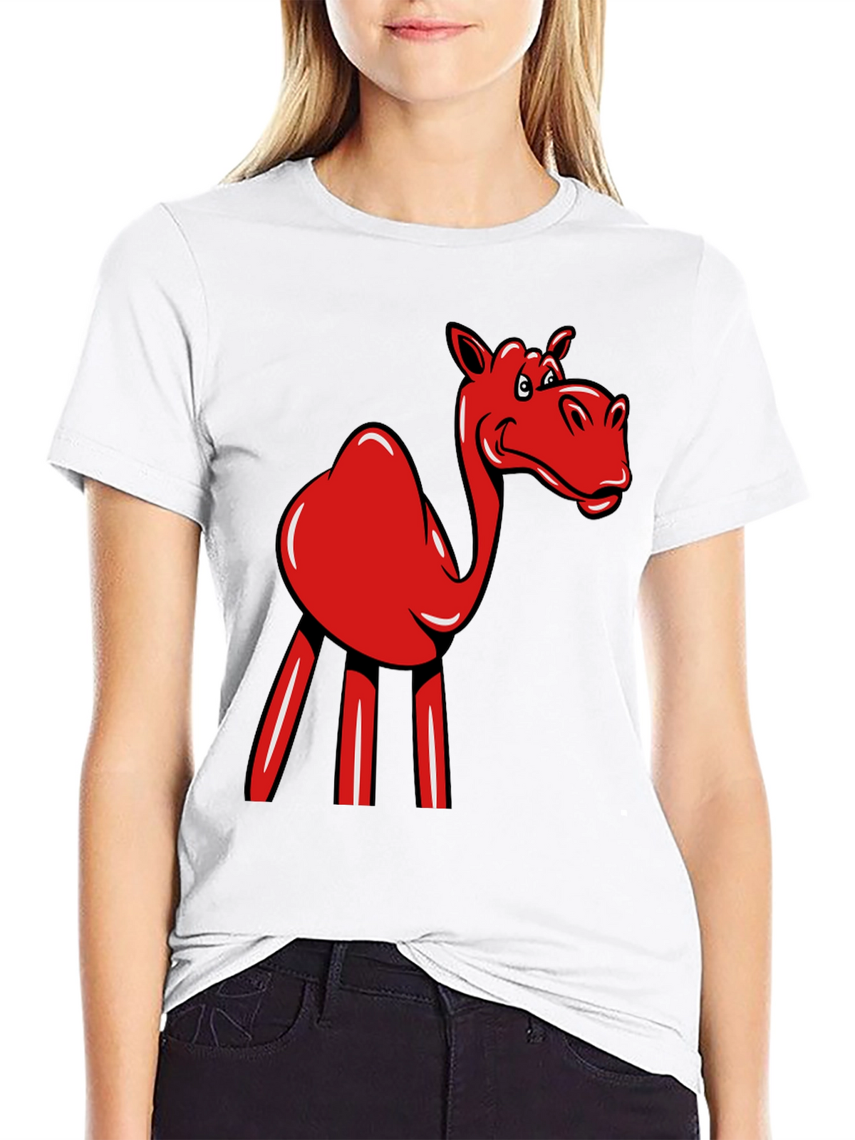 Red Camel Graphic Tee - Novelty Fun Shirt
