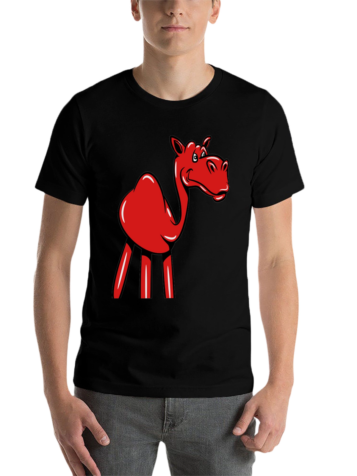 Red Camel Graphic Tee - Novelty Fun Shirt