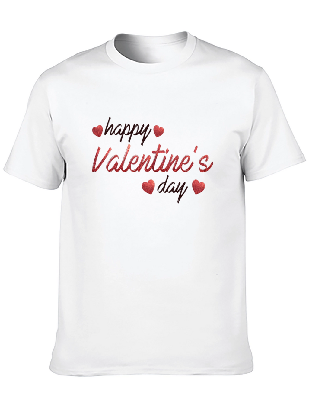 Valentines Day Black T-Shirt with Heart Design