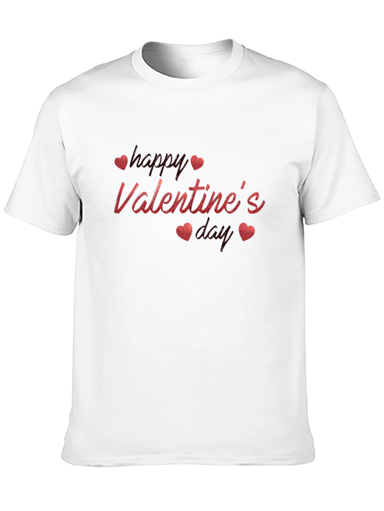 Valentines Day Black T-Shirt with Heart Design