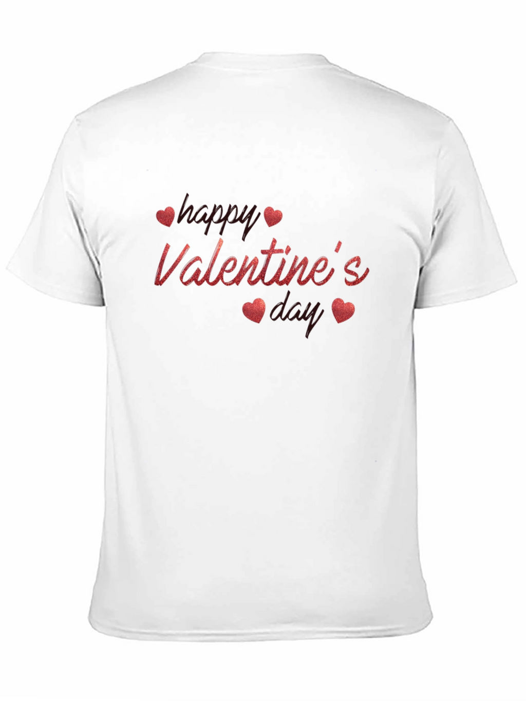 Valentines Day Black T-Shirt with Heart Design