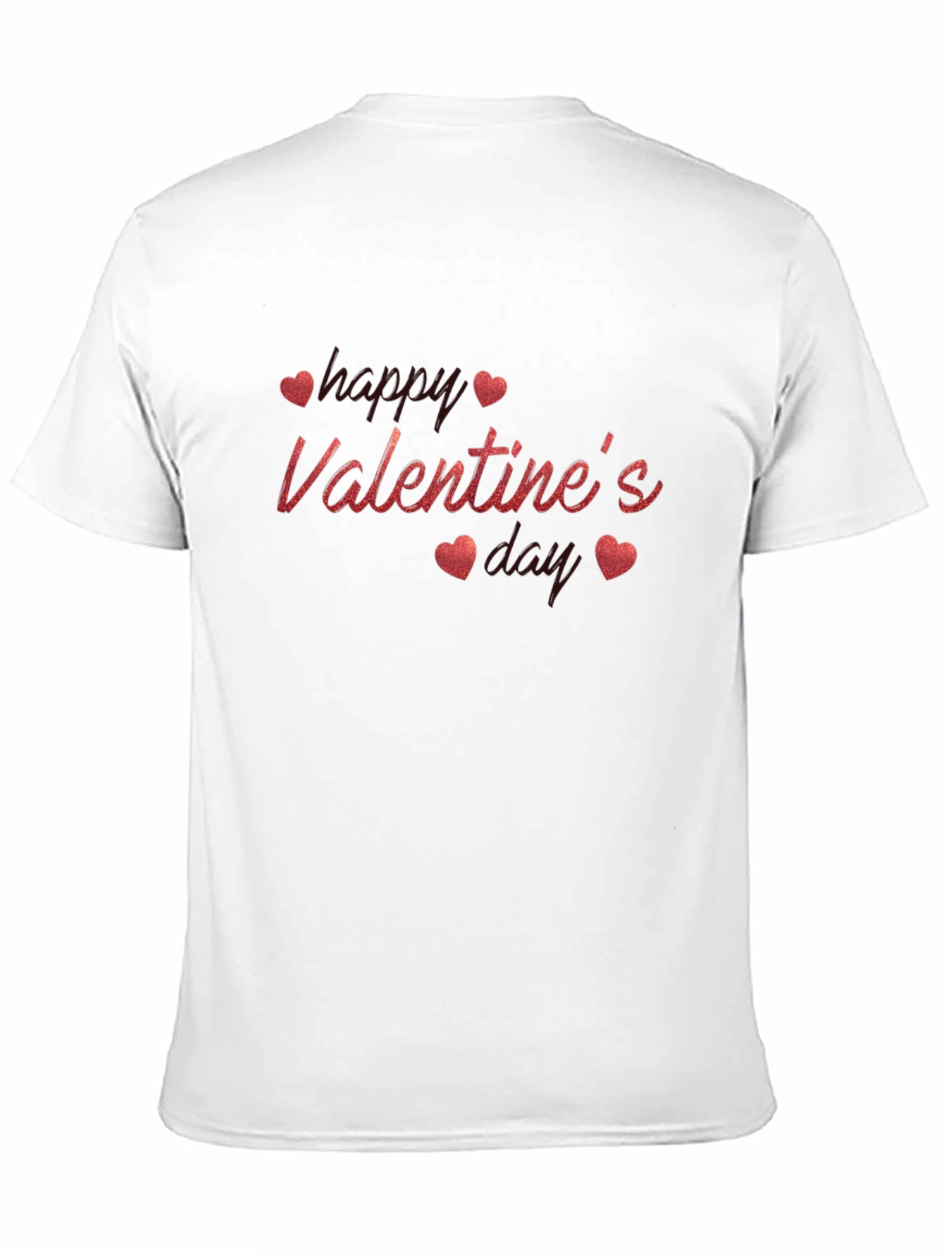 Valentines Day Black T-Shirt with Heart Design