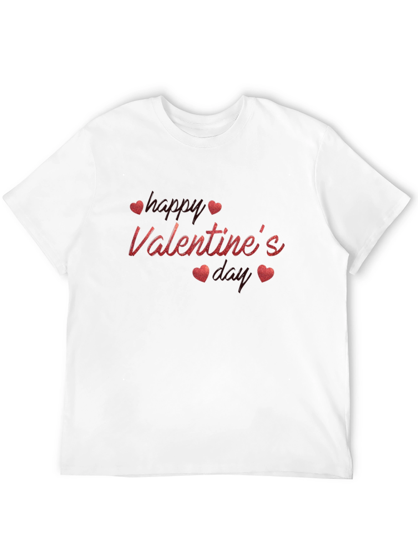 Valentines Day Black T-Shirt with Heart Design