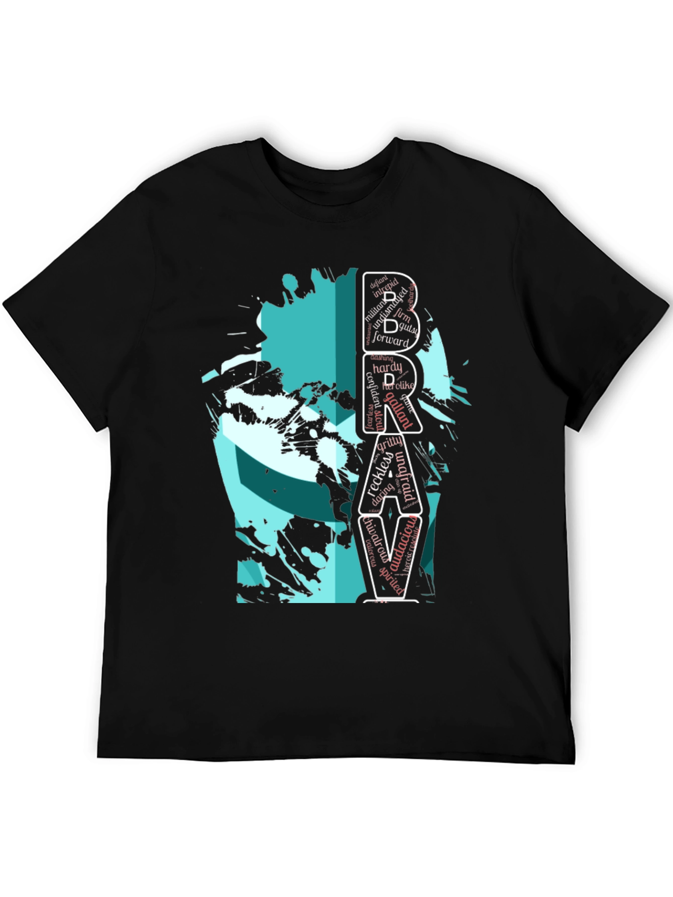 Brave Word Art Graphic T-Shirt - Menswear