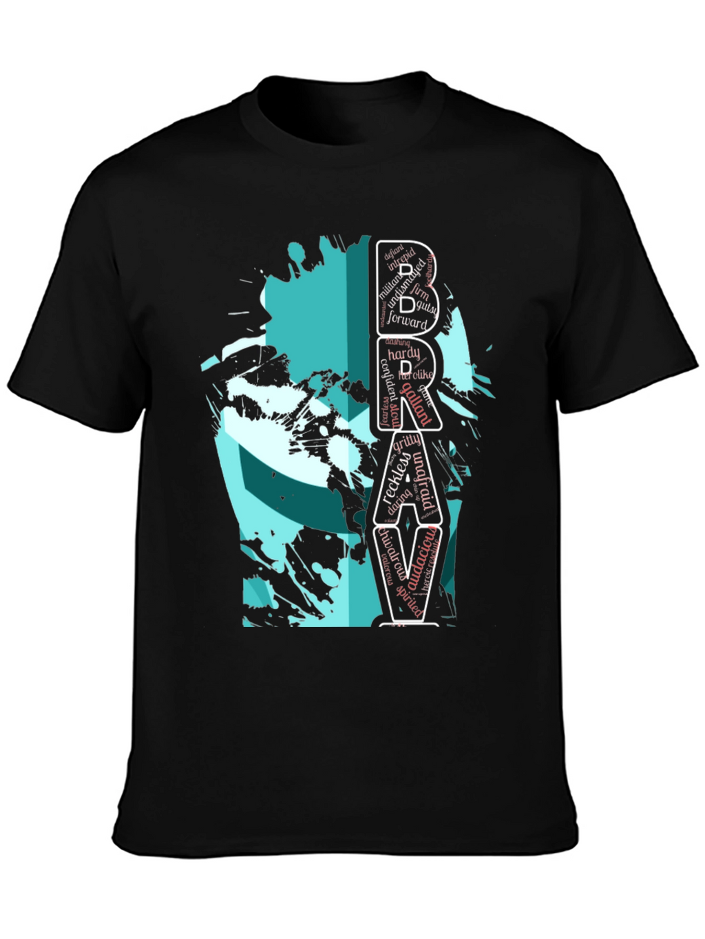 Brave Word Art Graphic T-Shirt - Menswear
