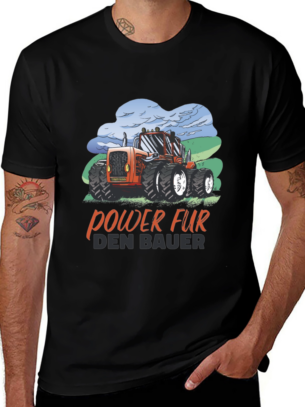 Tractor Power Farmer T-Shirt - Black