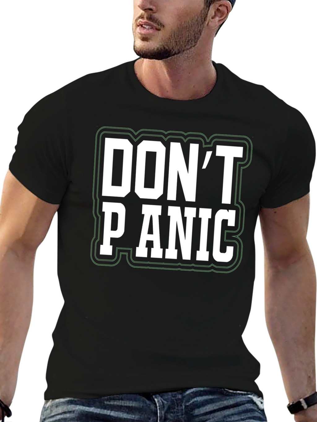 Dont Panic Graphic Tee - Comfy Black T-Shirt
