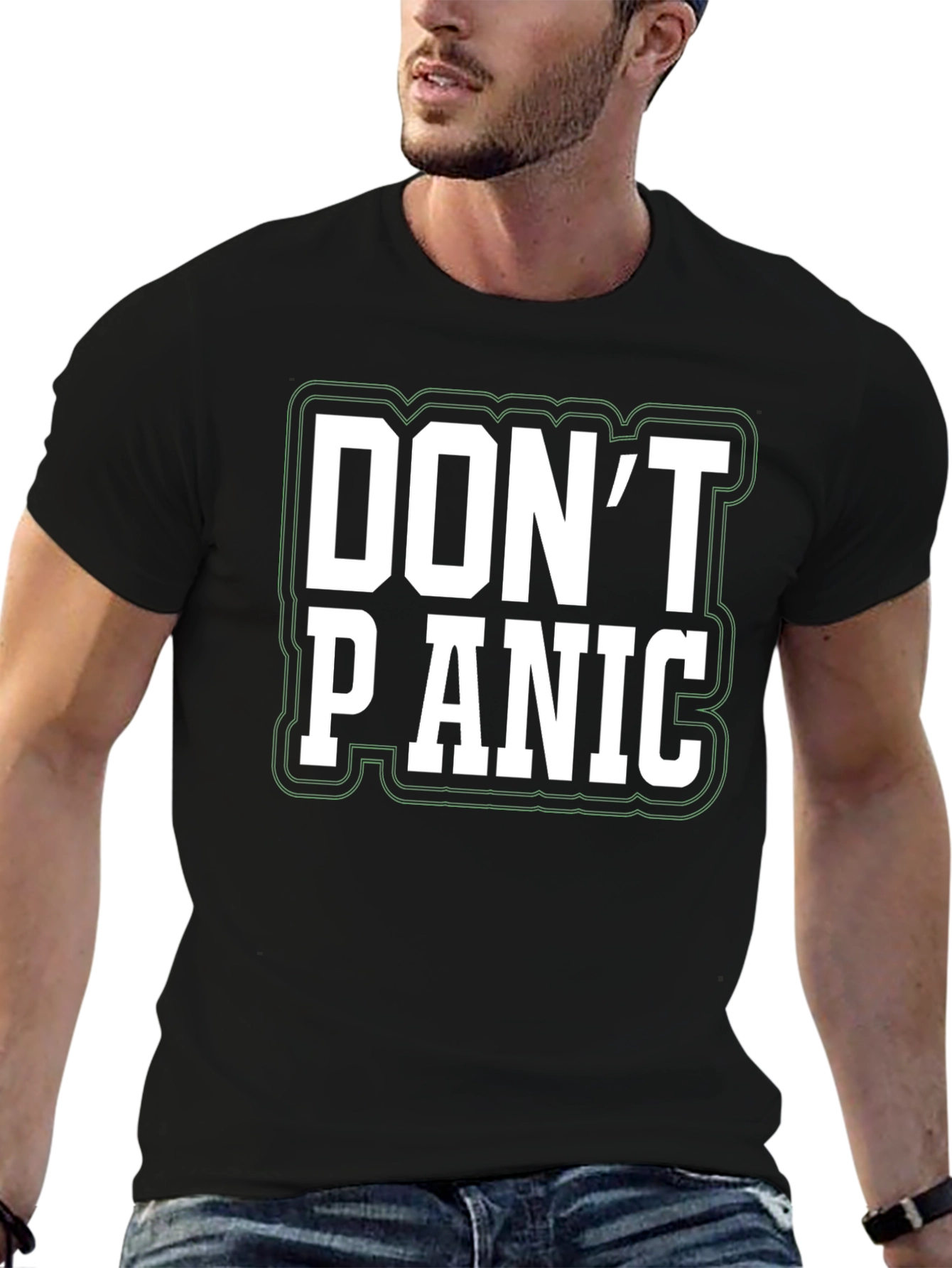 Dont Panic Graphic Tee - Comfy Black T-Shirt