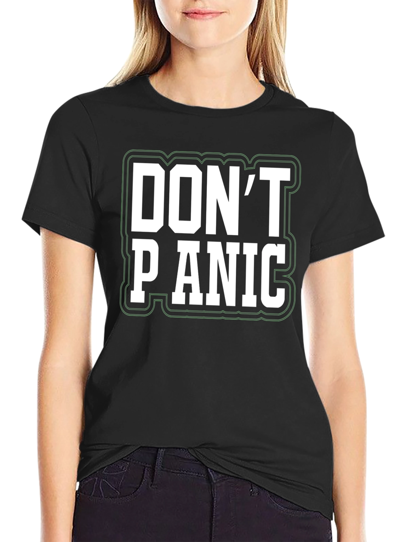Dont Panic Graphic Tee - Comfy Black T-Shirt