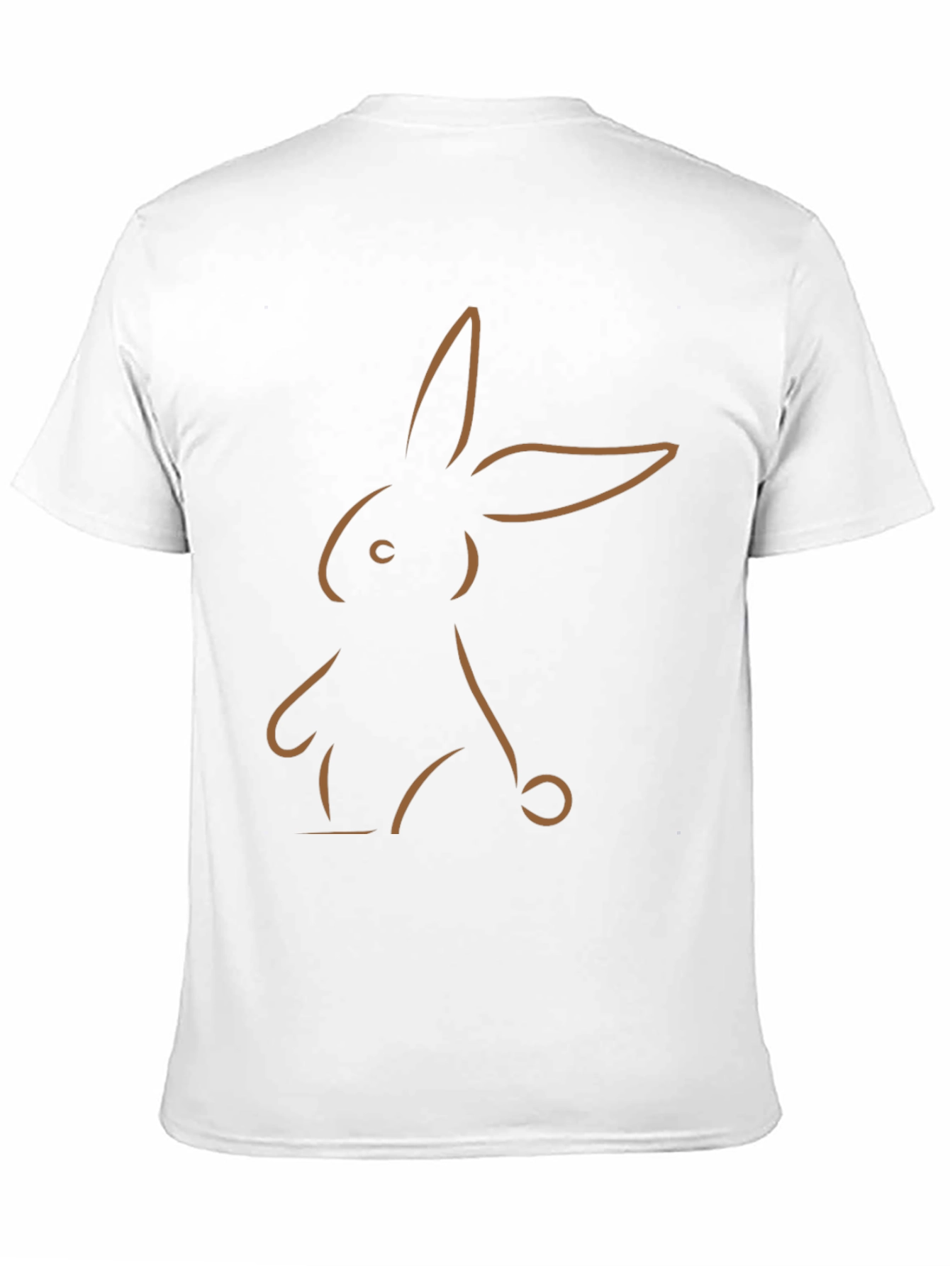 Minimalist Bunny Outline Graphic Tee - Black
