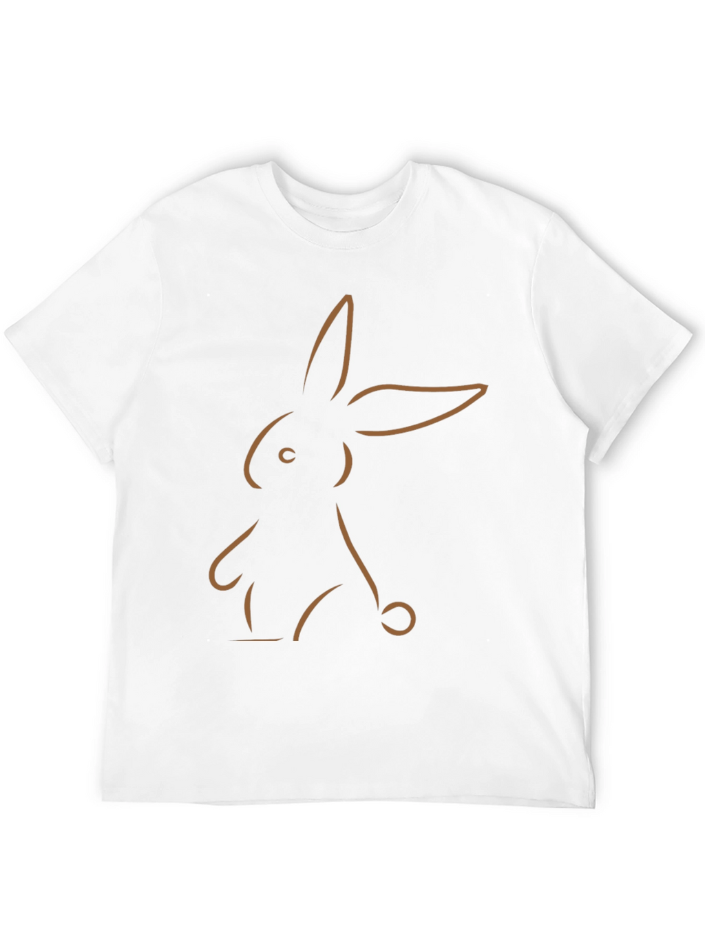 Minimalist Bunny Outline Graphic Tee - Black