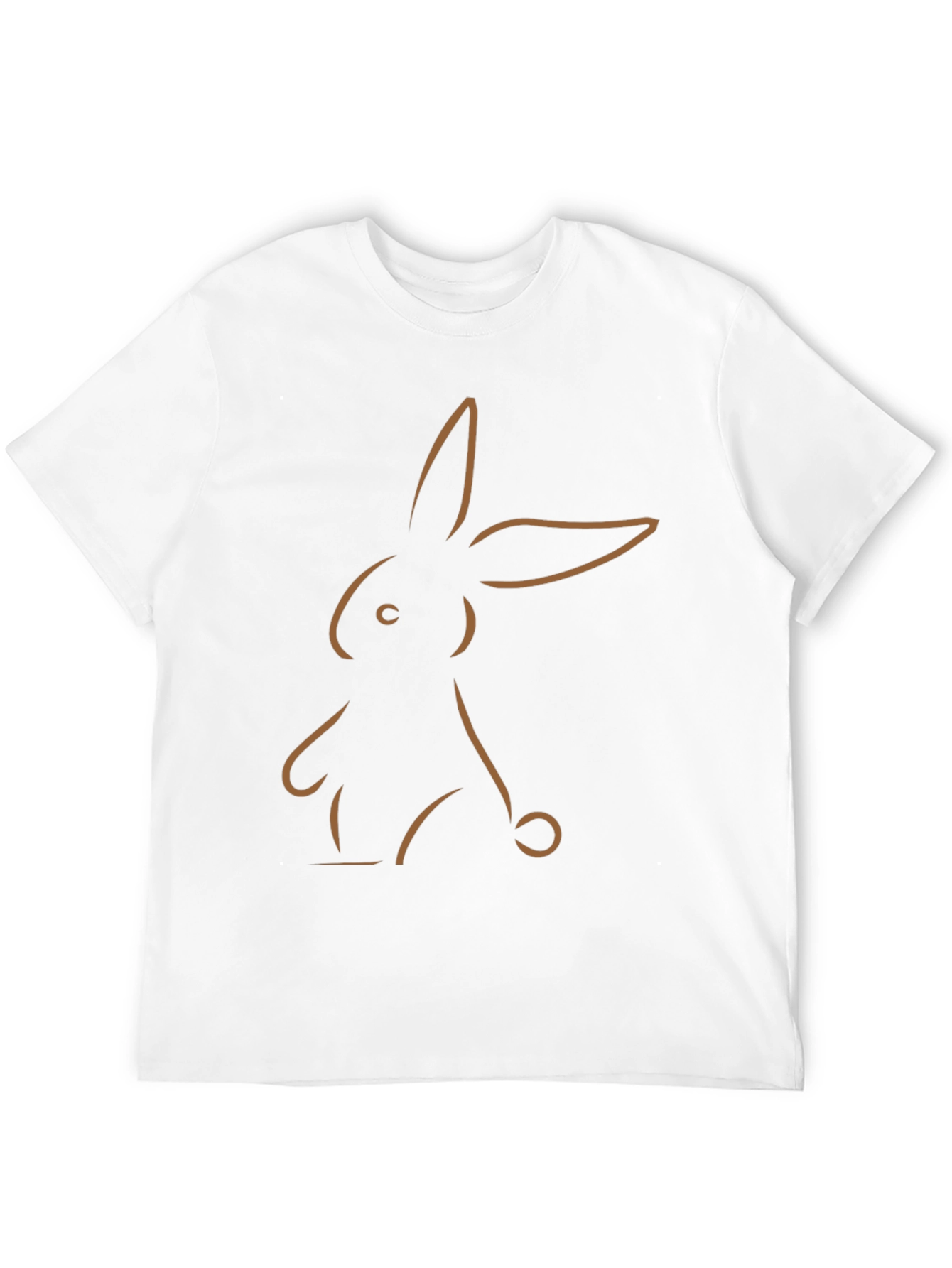 Minimalist Bunny Outline Graphic Tee - Black