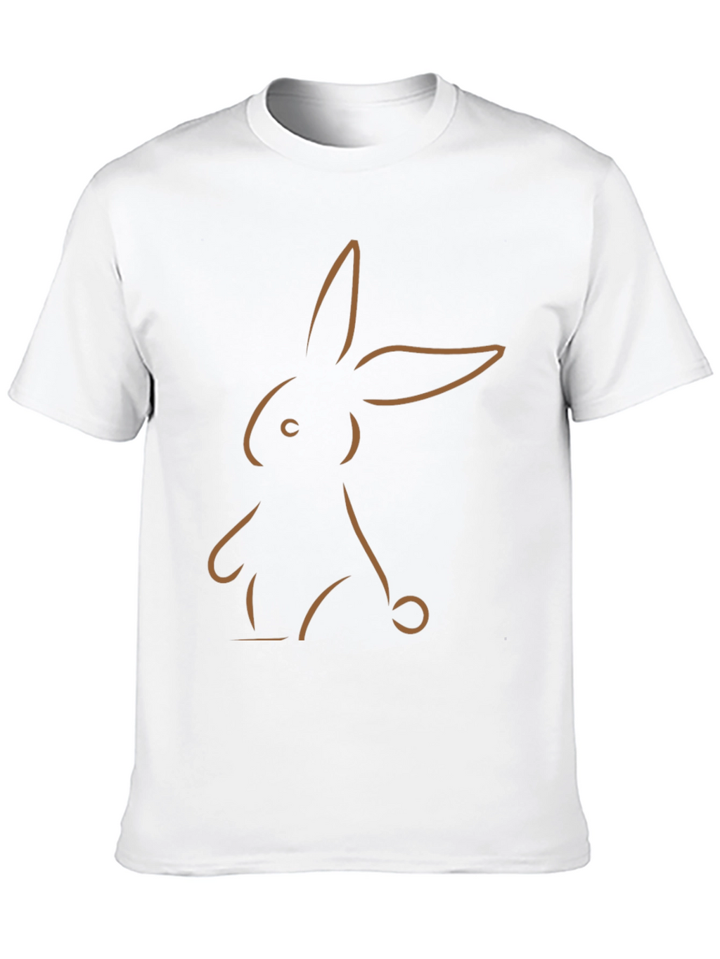 Minimalist Bunny Outline Graphic Tee - Black