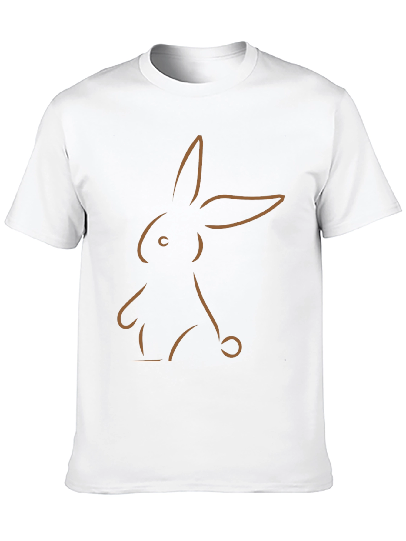 Minimalist Bunny Outline Graphic Tee - Black