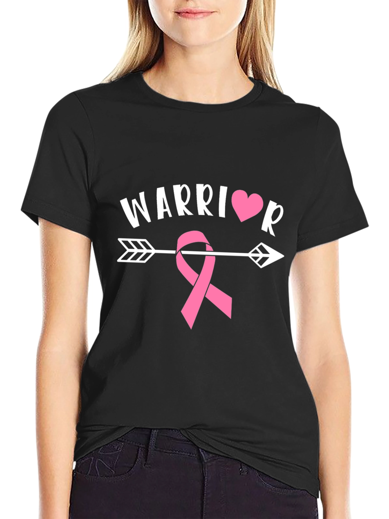 Warrior Breast Cancer Awareness Ribbon T-Shirt