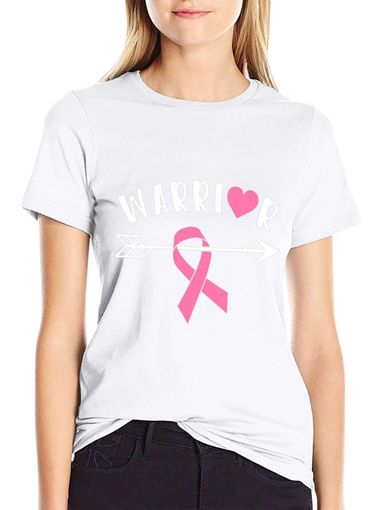 Warrior Breast Cancer Awareness Ribbon T-Shirt