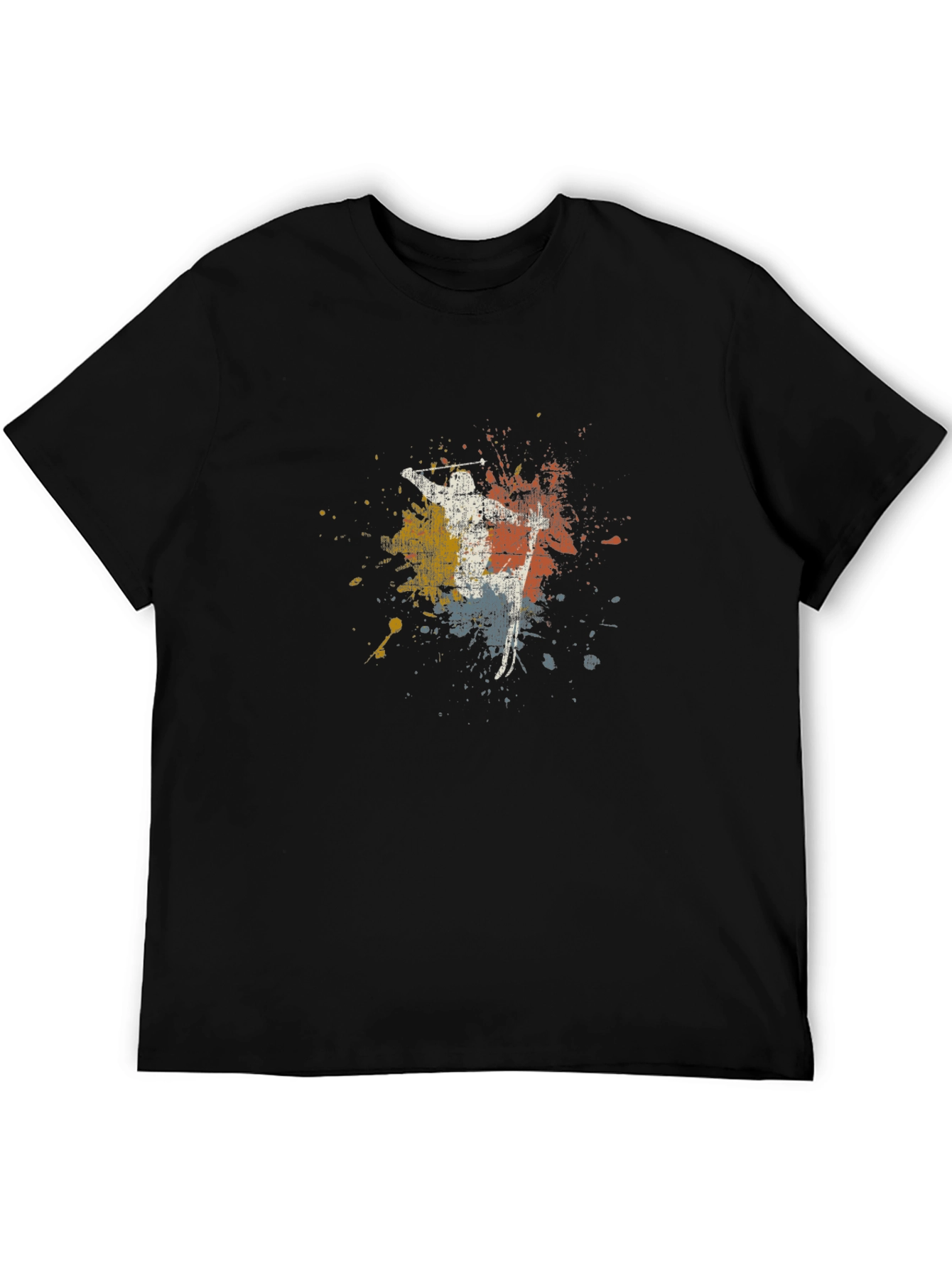Vintage Skier Graphic Tee - Retro Skiing Shirt