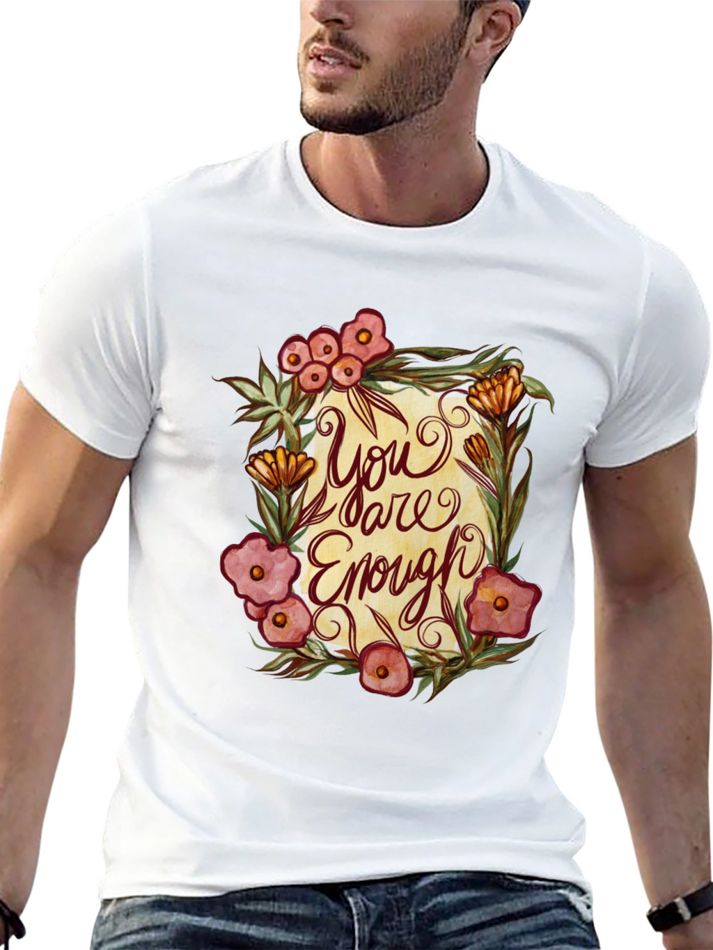 You Are Enough Floral Graphic T-Shirt