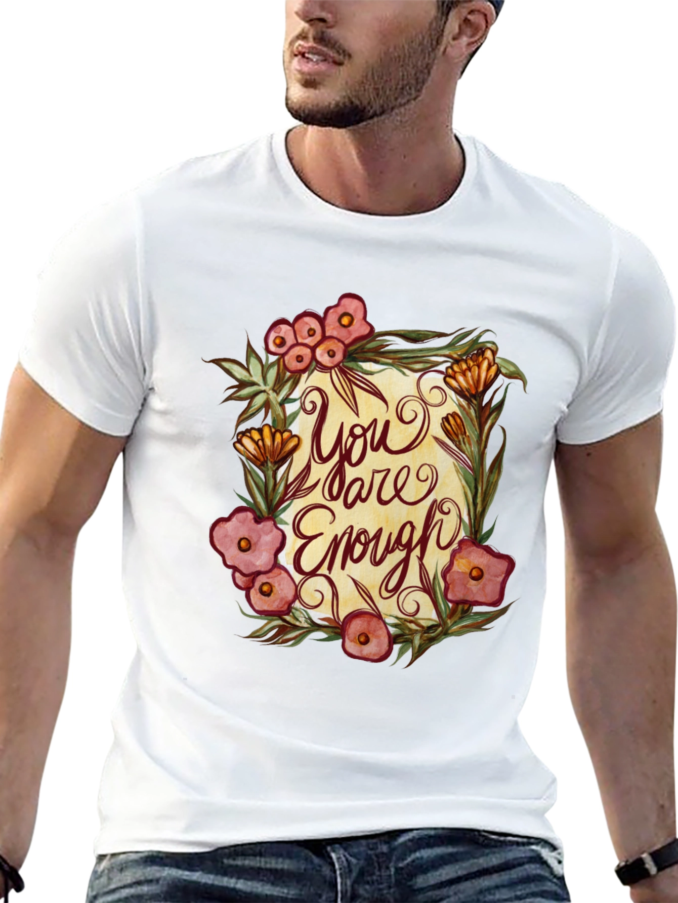 You Are Enough Floral Graphic T-Shirt