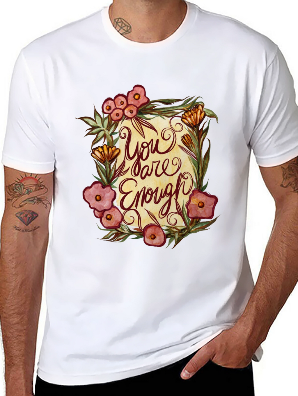 You Are Enough Floral Graphic T-Shirt