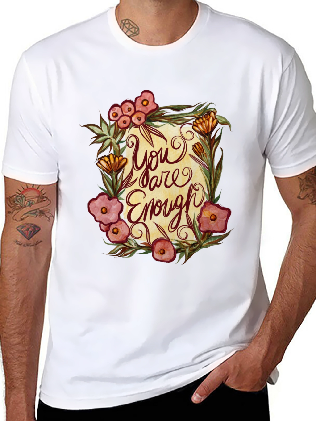 You Are Enough Floral Graphic T-Shirt