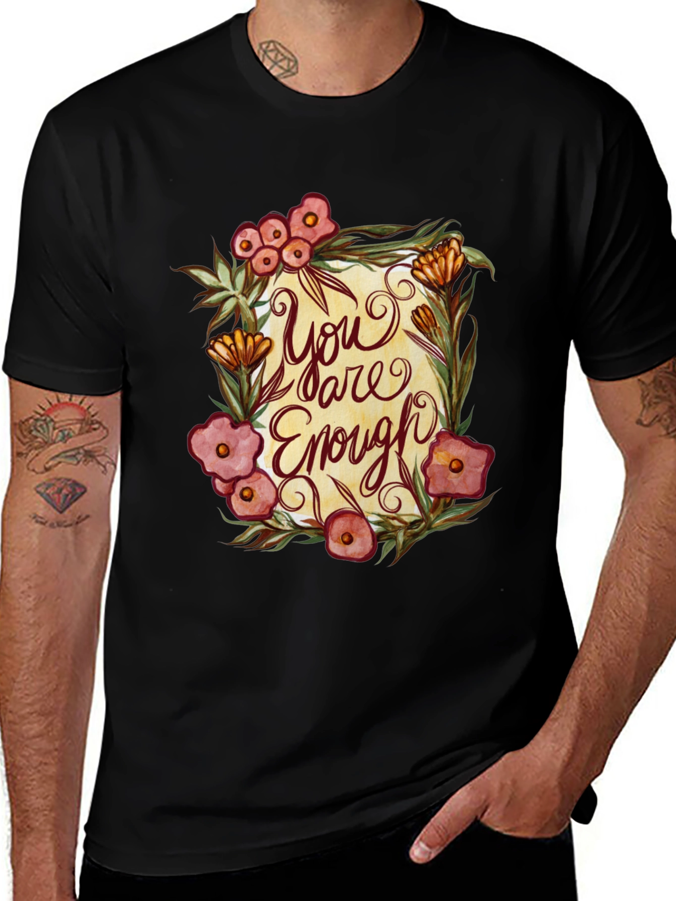 You Are Enough Floral Graphic T-Shirt
