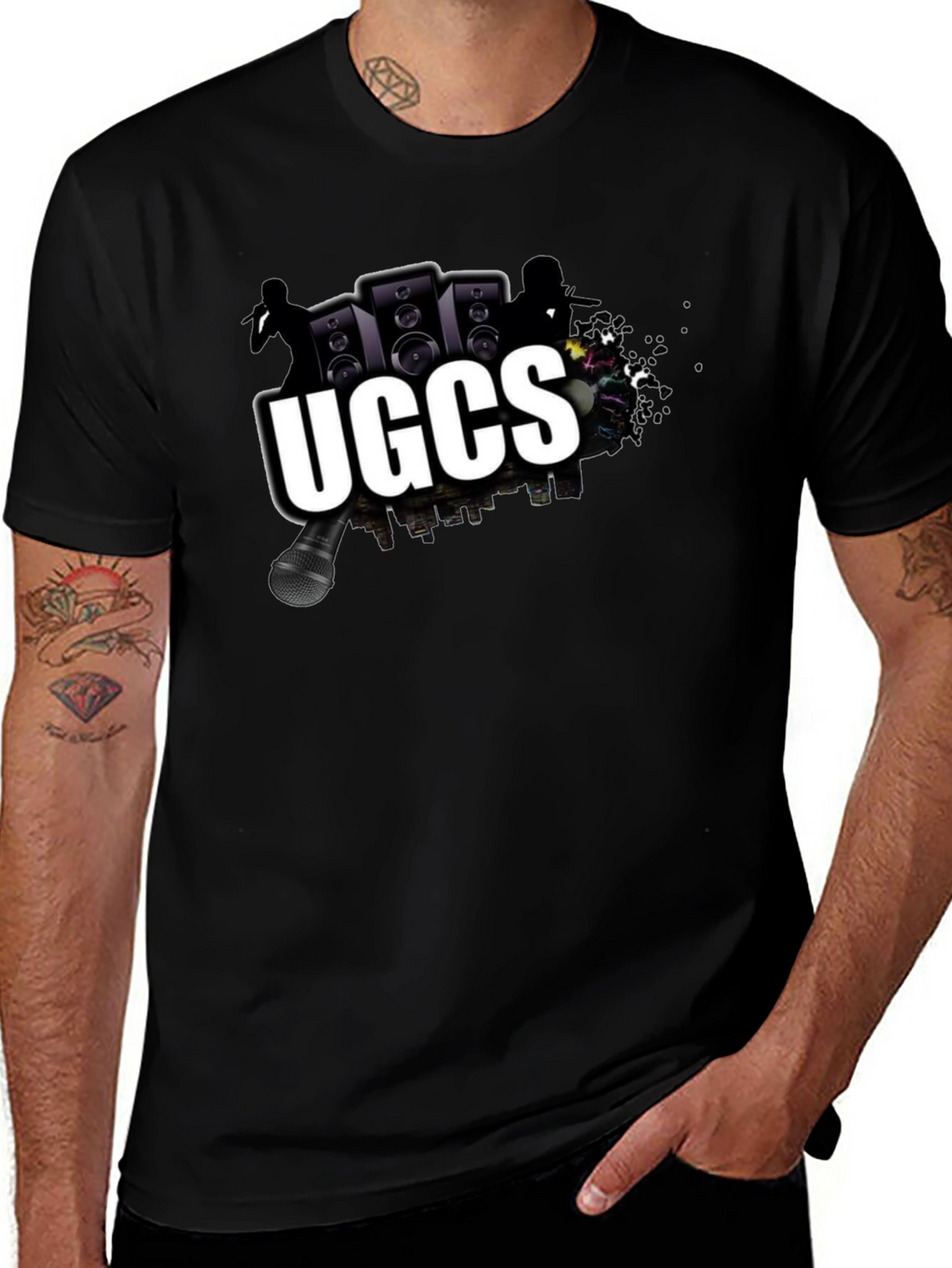 UGCS Graphic Print Black T-Shirt