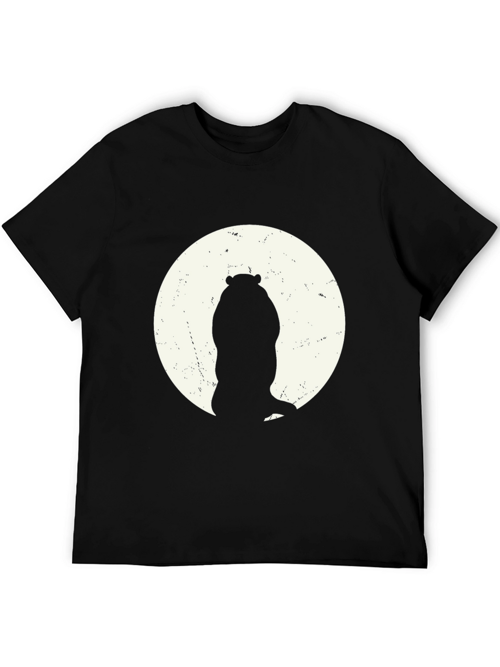 Hippo Silhouette Tee - Black Cotton Graphic T-Shirt