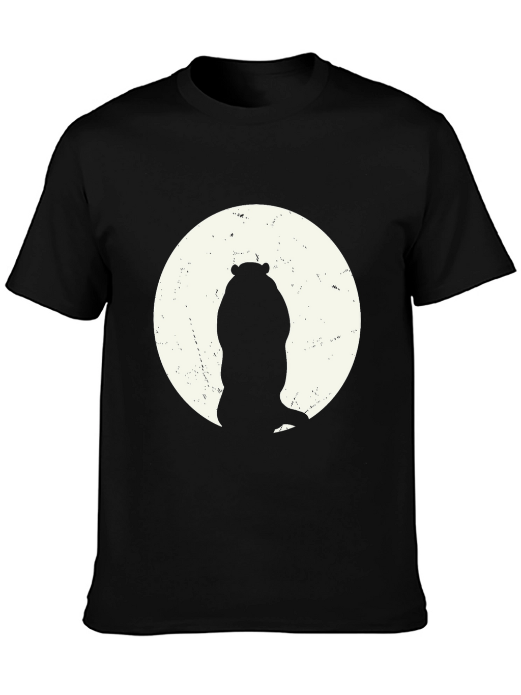 Hippo Silhouette Tee - Black Cotton Graphic T-Shirt