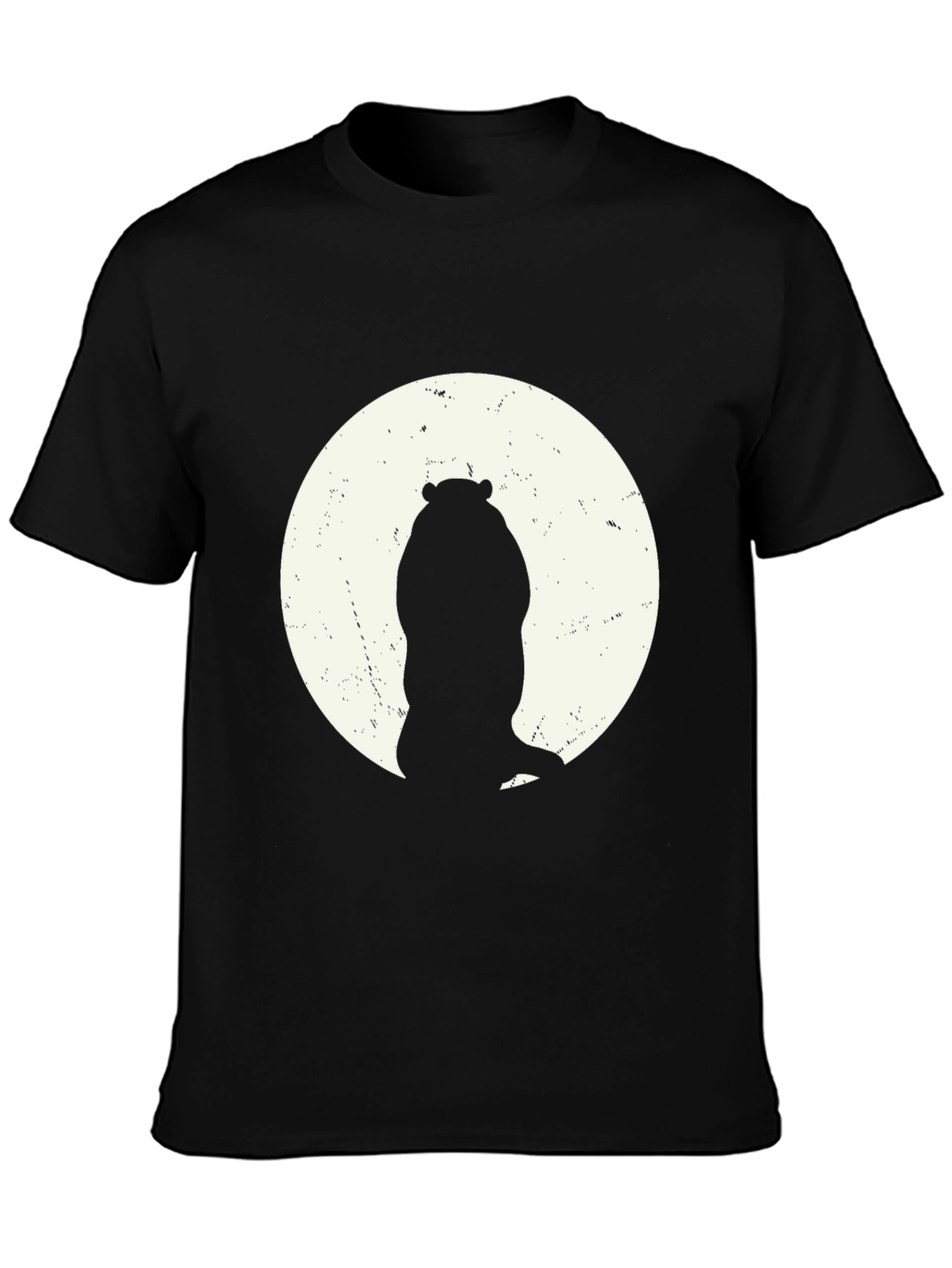 Hippo Silhouette Tee - Black Cotton Graphic T-Shirt
