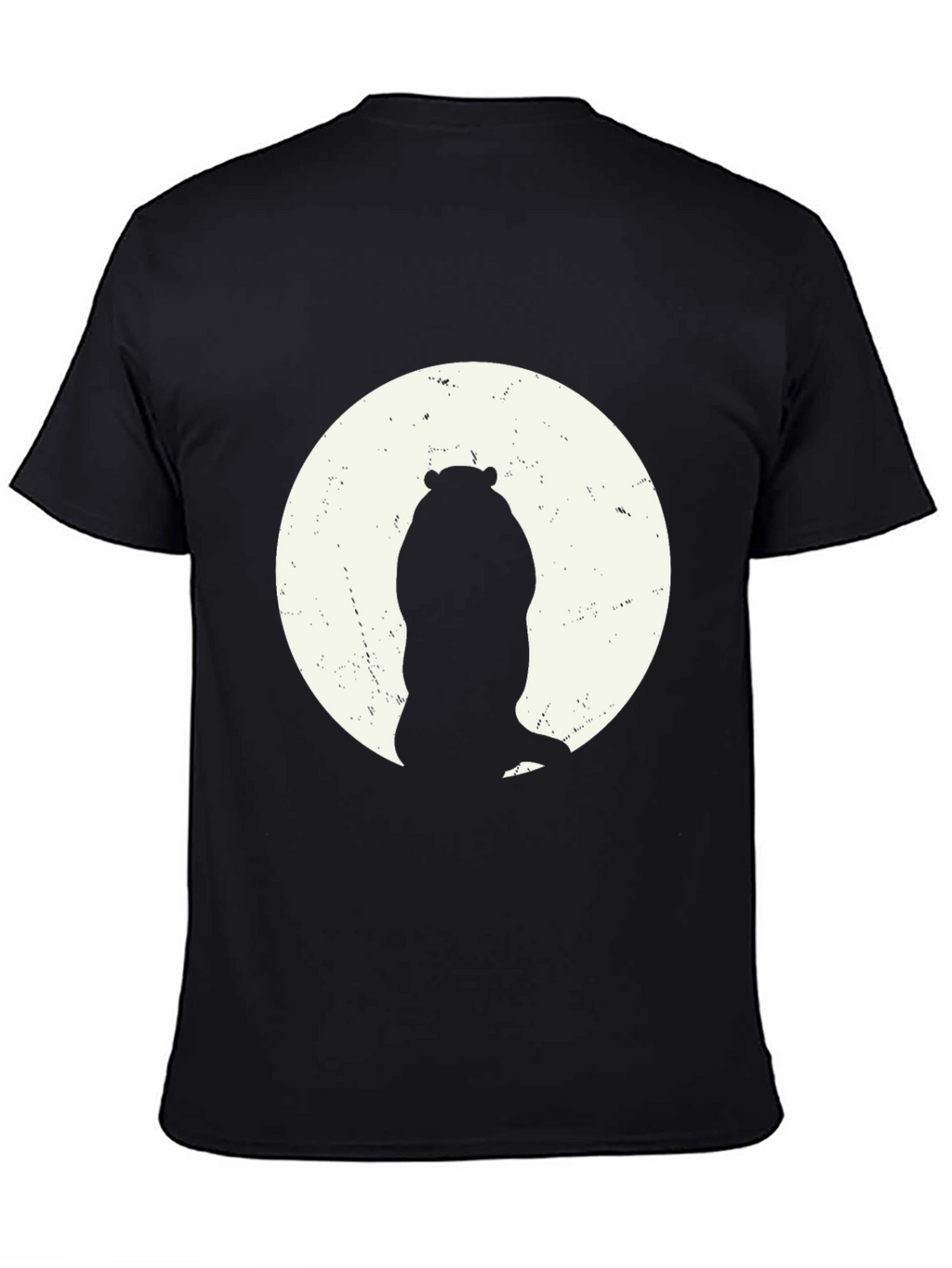Hippo Silhouette Tee - Black Cotton Graphic T-Shirt