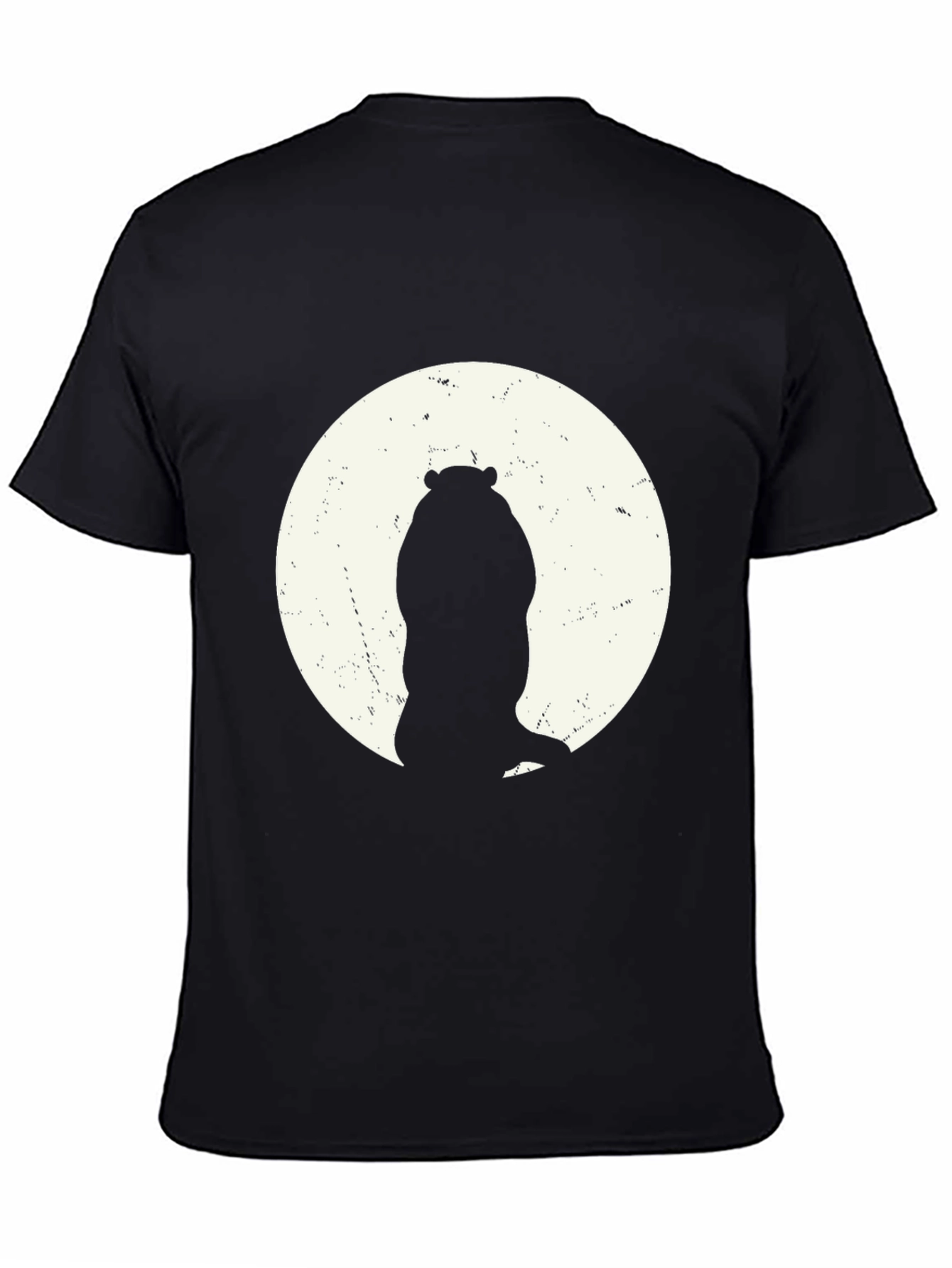 Hippo Silhouette Tee - Black Cotton Graphic T-Shirt