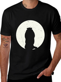 Hippo Silhouette Tee - Black Cotton Graphic T-Shirt
