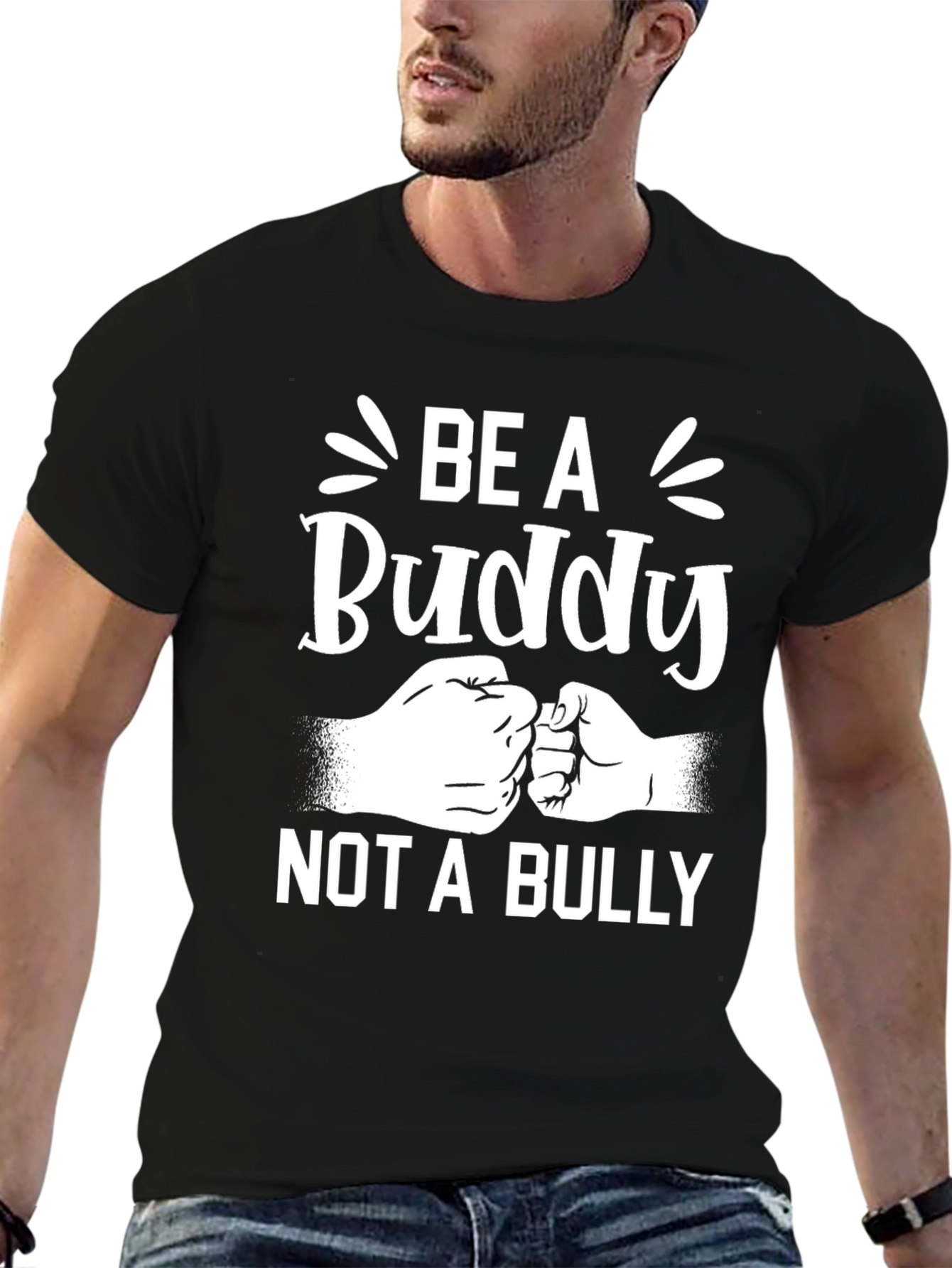 Be A Buddy Not A Bully Black Graphic Tee