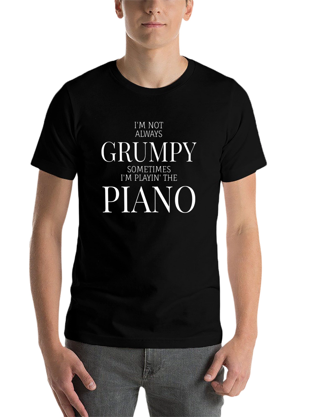 Grumpy Piano Player T-Shirt - Funny Musician Tee