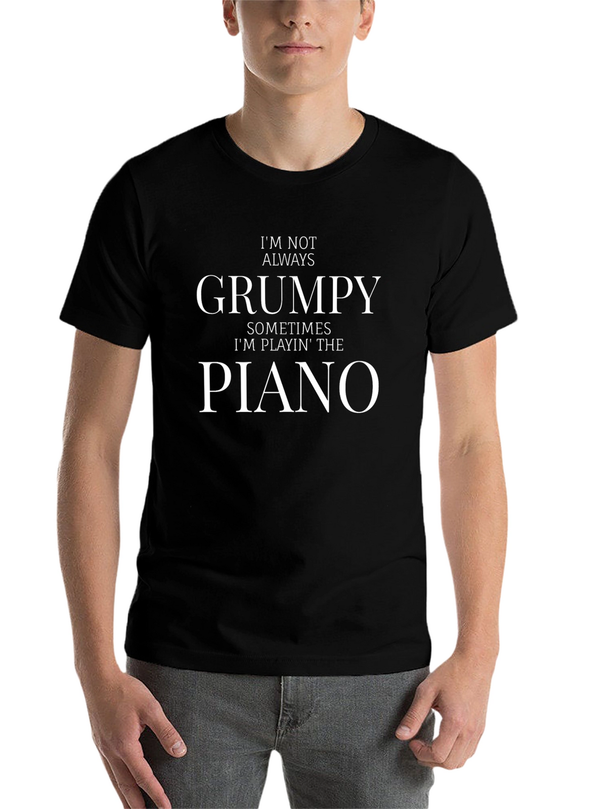 Grumpy Piano Player T-Shirt - Funny Musician Tee